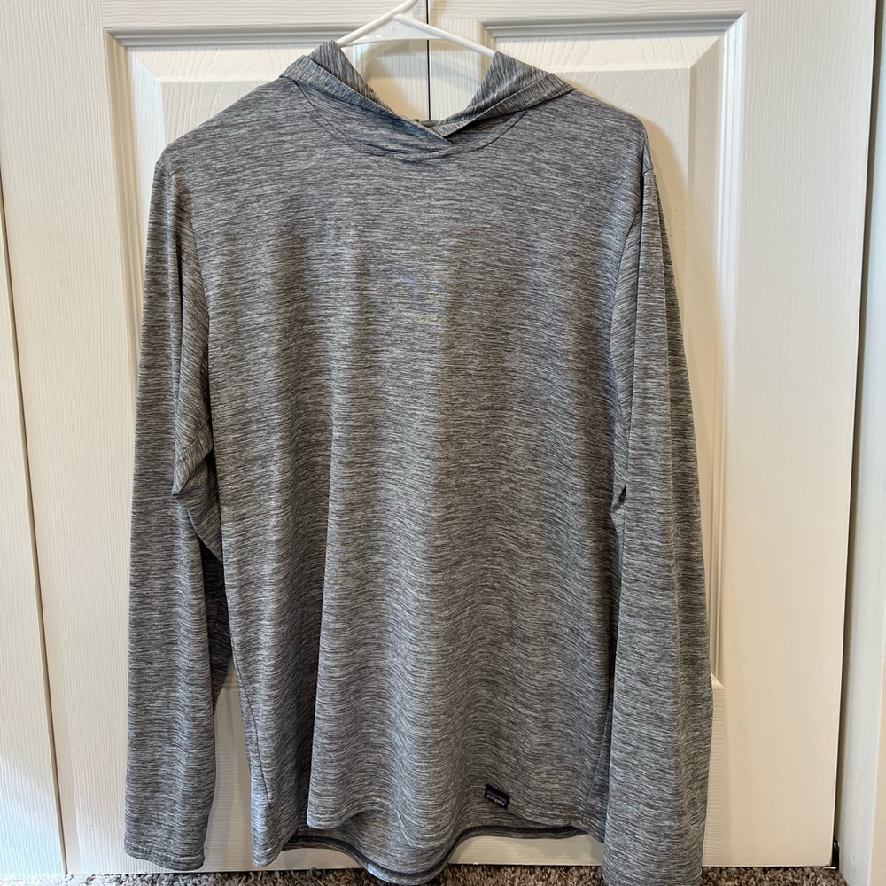 Grey Patagonia capilene Hoodie (medium, 50+ UPF)